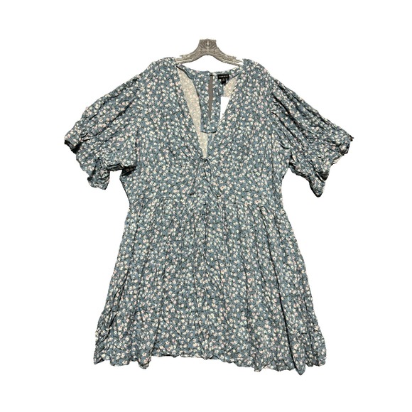 torrid Dresses & Skirts - Torrid Cottagecore Mini Dress Size 20 Windy Floral Ruffle Sleeve Button Bodice